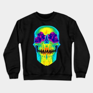 Monster Skull and Roses Crewneck Sweatshirt